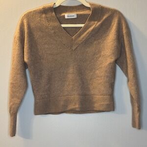 Naadam 100% Cashmere Women Dusty Rose V Neck Sweater Elevated Basic Classic S